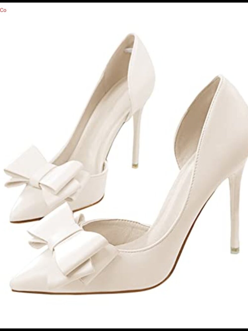 Womens Bow Heels Pointed Toe Stiletto Slip On Wedding Pumps